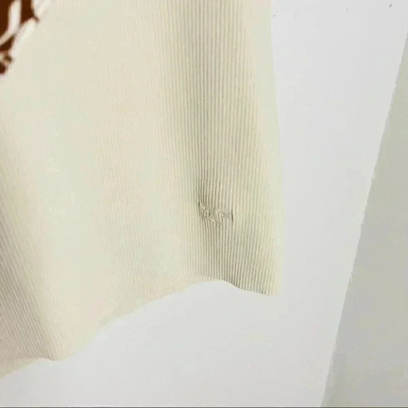 NWT Tory Burch Floral Scarf Short-sleeve Sweater In Classic Ivory - Picture 7 of 8